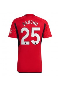 Manchester United Jadon Sancho #25 Jalkapallovaatteet Kotipaita 2023-24 Lyhythihainen
